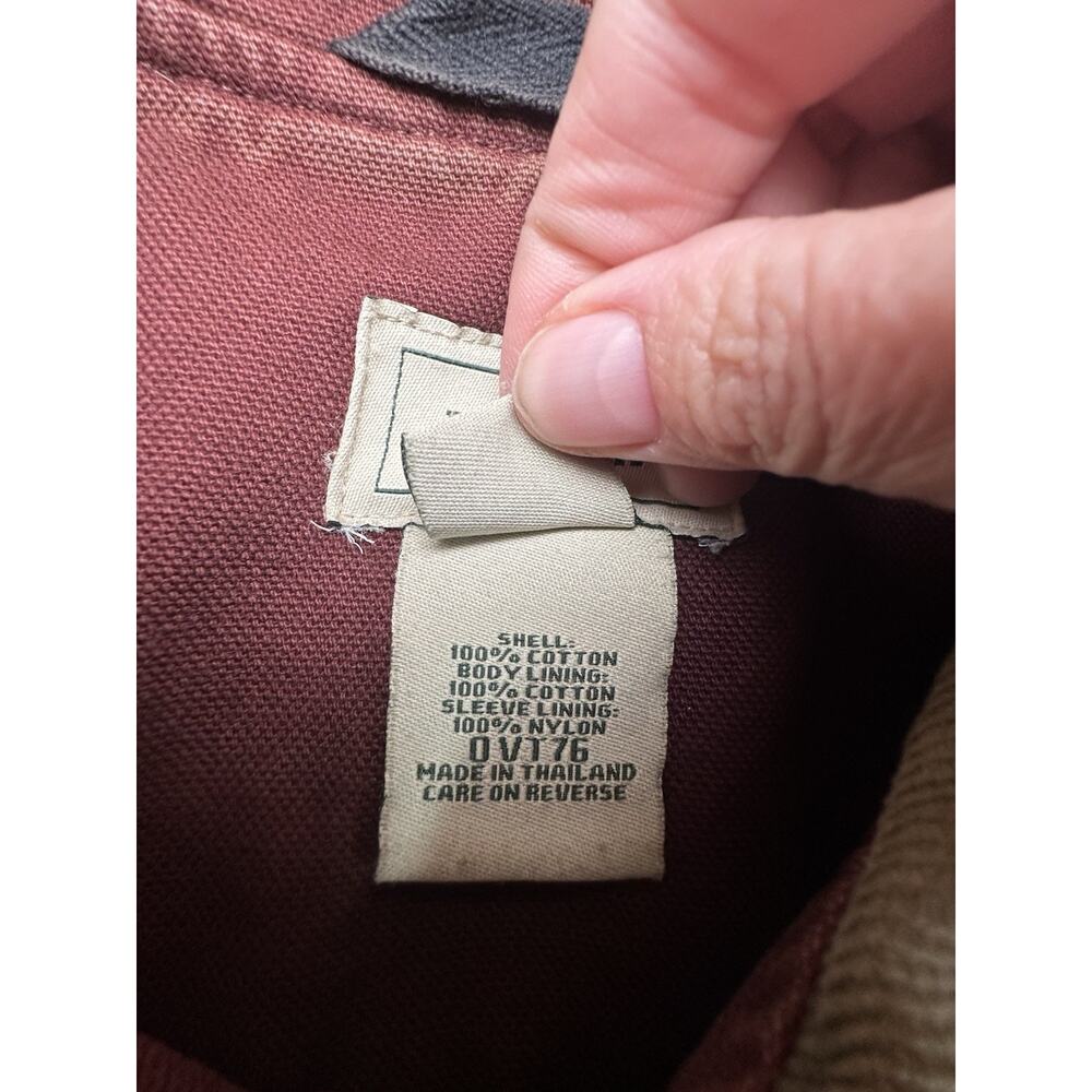 L.L. Bean Women’s Barn Coat Jacket L Canvas Chore Rust Red Corduroy Collar - Picture 16 of 16